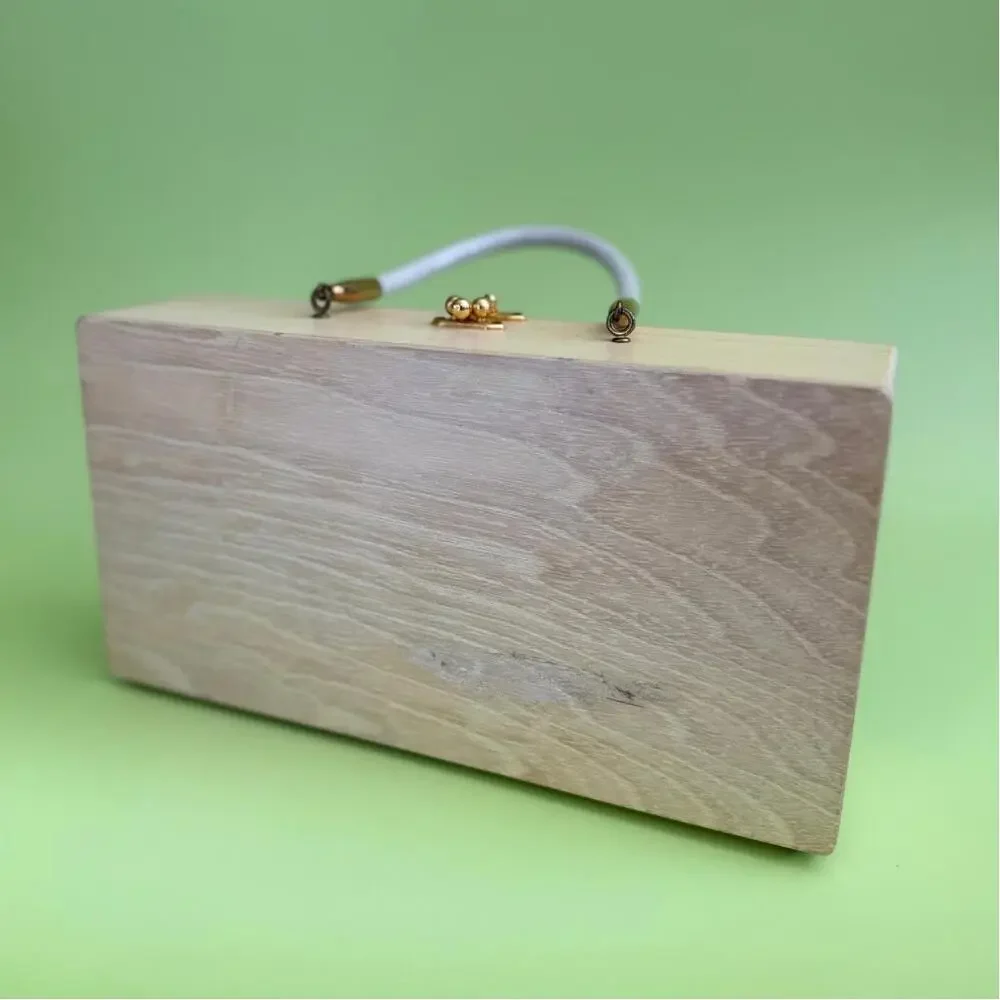 Rare 1960s Enid Collins "Money Tree" Wooden Box Bag - Picture 3 of 3